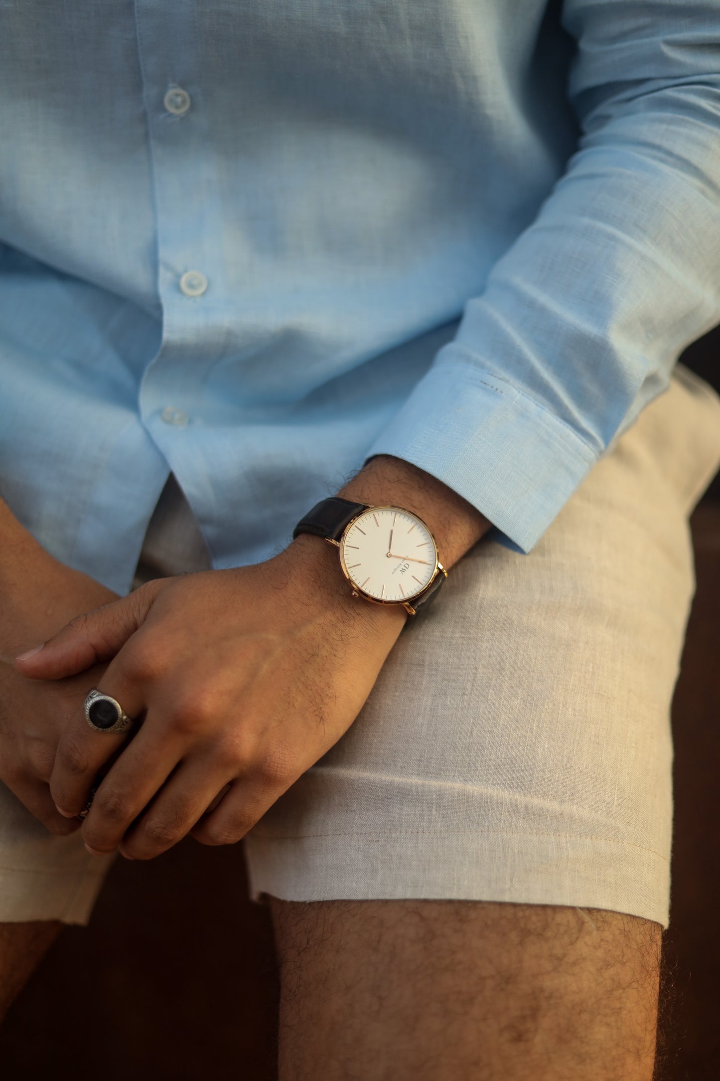 The Mandarin Shirt Light Blue