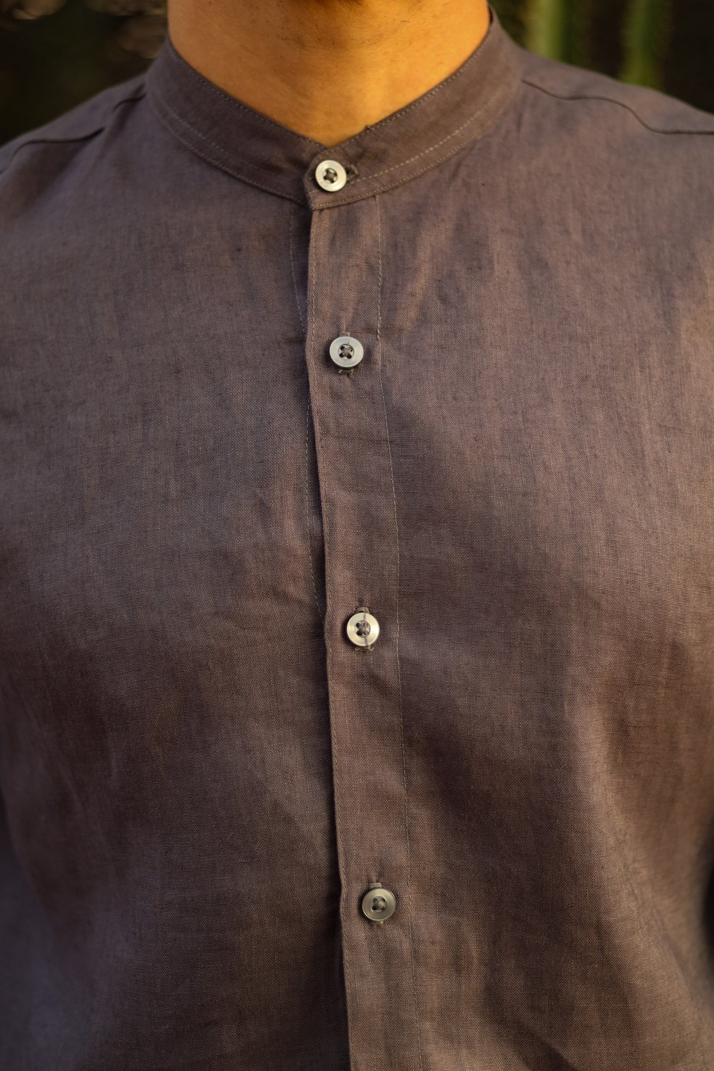 The Mandarin Shirt Charcoal Grey
