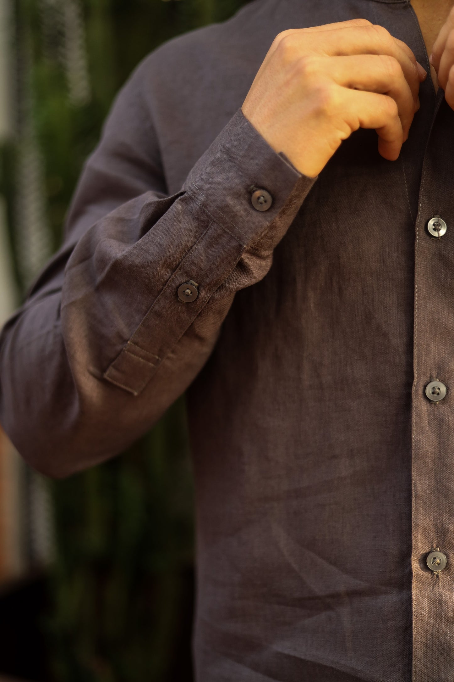 The Mandarin Shirt Charcoal Grey